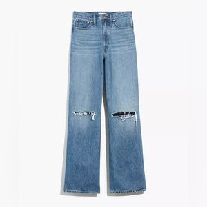 Madewell SuperWide-Leg Jeans- Knee-Rip